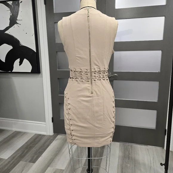 Guess Tan Ribbed Bustier Mini Dress - Picture 4 of 6